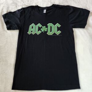 Los Angeles Apparel AC/DC Black Tshirt With Shamrock Graphic Size Small
